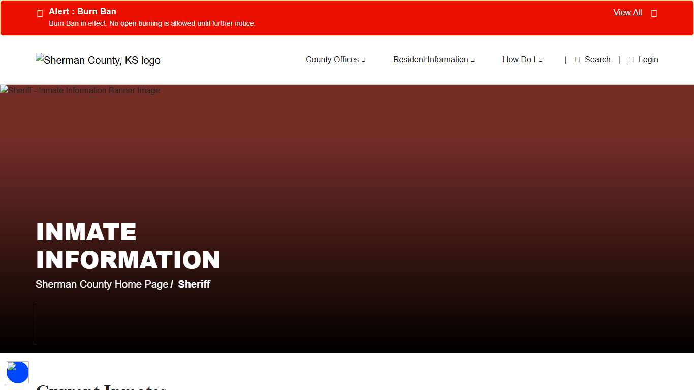 Inmate Information | Sherman County Sheriff